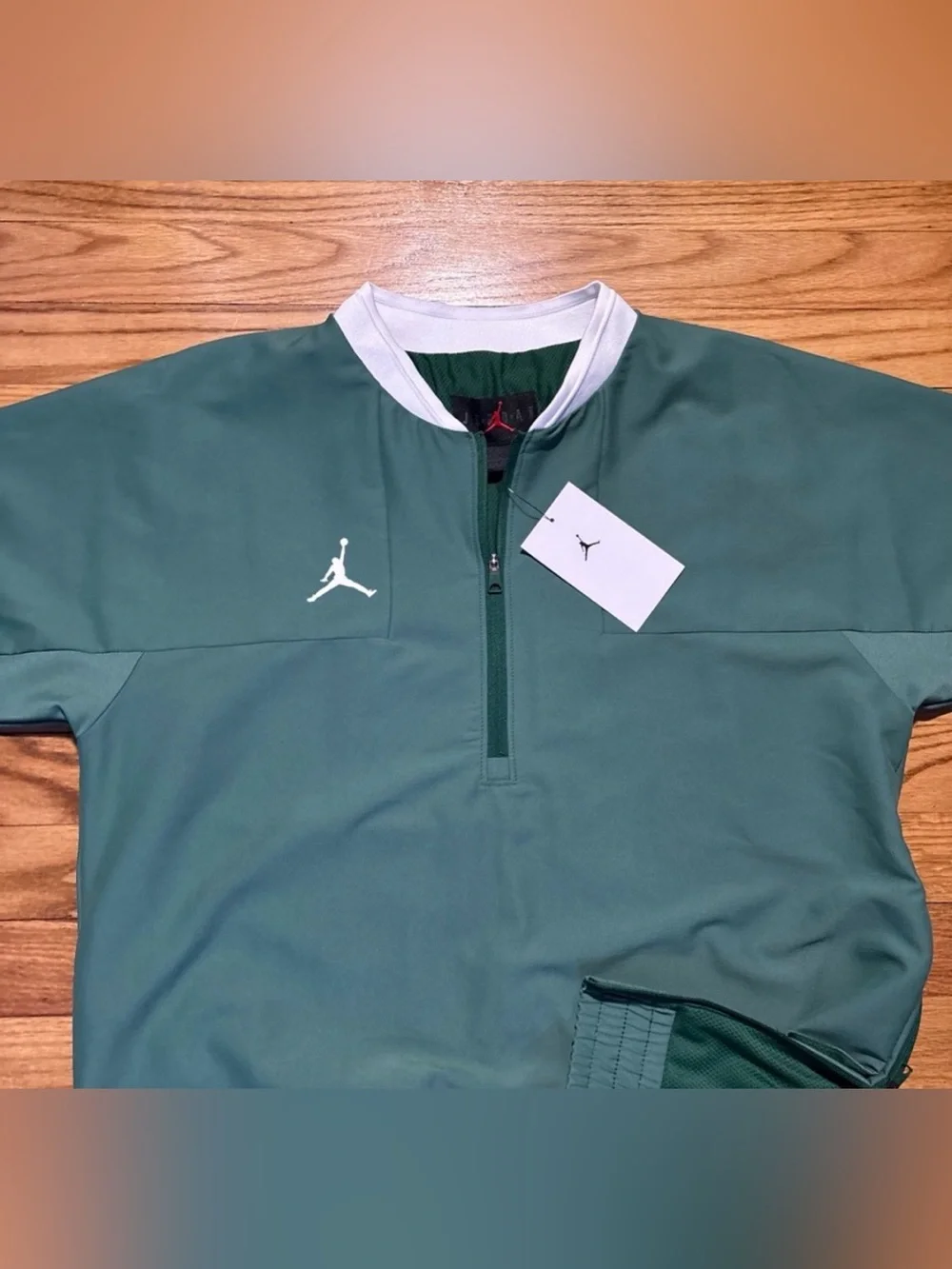 Jordan Team Lightweight pullover Jacket DARK Green W Pockets Men’s Sz S New
